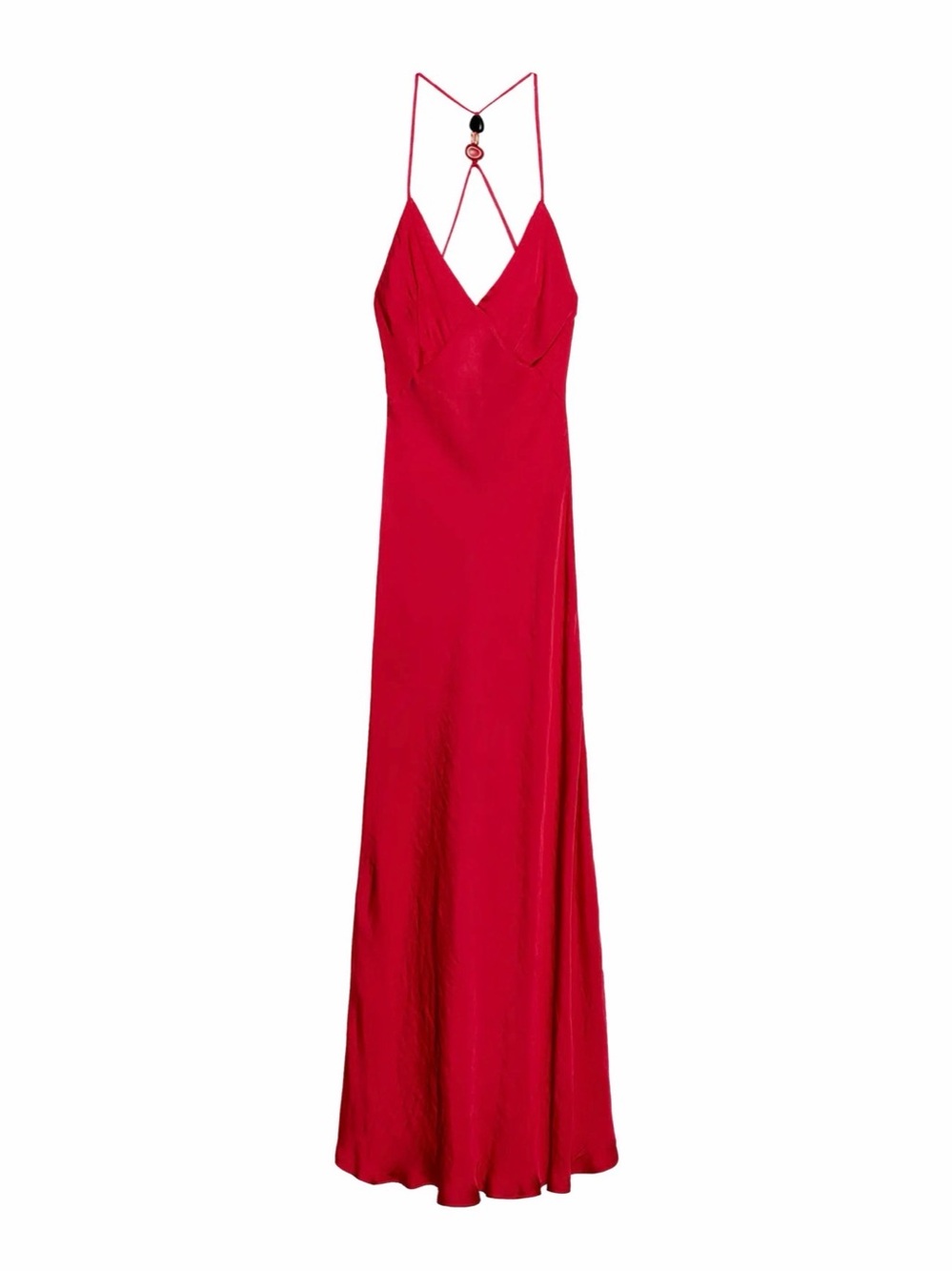 BEADED SATIN EFFECT MIDI DRESS